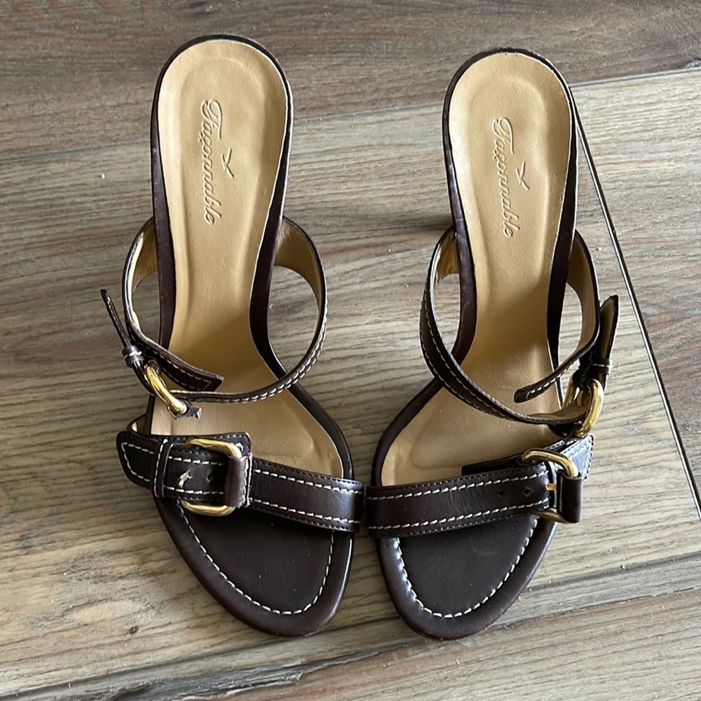 Brown high heels